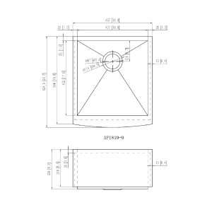 AP1819-9 Stainless Steel Apron Sink