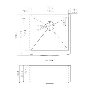 AP2119-9 Stainless Steel Apron Sink