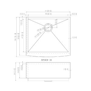 AP2419-10 Stainless Steel Apron Sink