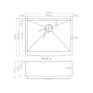 AP2719-10 Stainless Steel Apron Sink