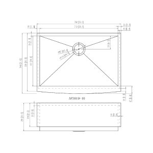 AP3019-10 Stainless Steel Apron Sink