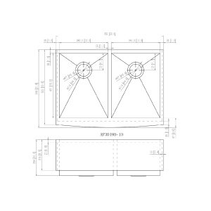 AP3019D-10 Stainless Steel Apron Sink