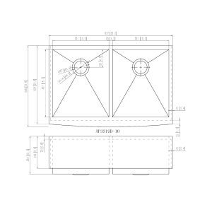 AP3319D-10 Stainless Steel Apron Sink