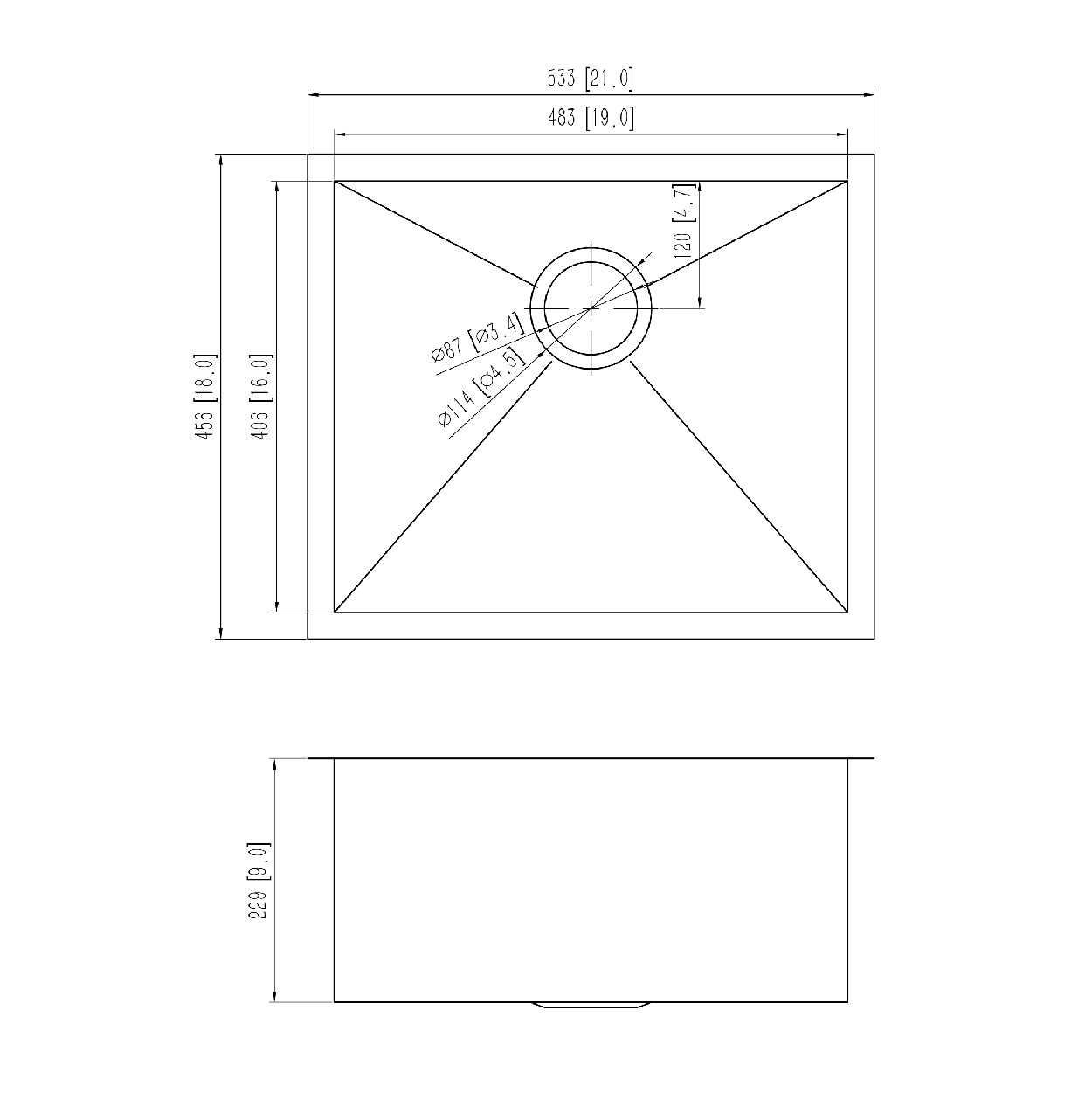 HU2118 Handmade Undermount Sink